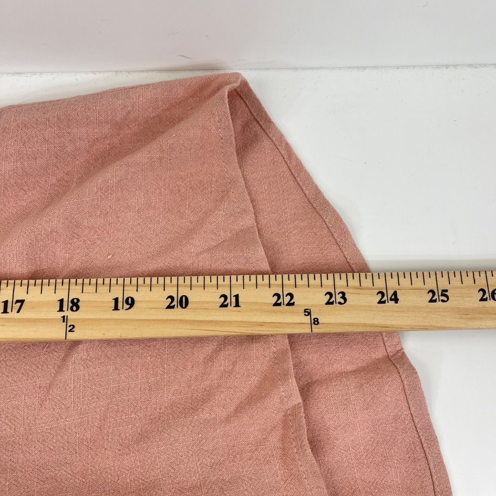LoveRiche Blush Cotton Button Front Short Cuff Sleeve Safari Style Shirt Size M - Picture 13 of 13